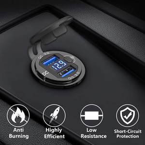 אלומיניום עמיד למים אלומיניום 12v/24v USB מטען מהיר 3.0 שקע מטען נסיעה כפול עם נפח לרכב RV - Product Image 5