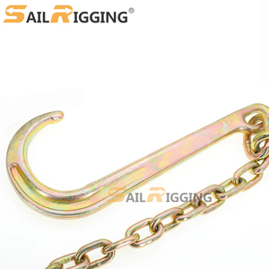 Nhà máy cung cấp Tow Truck <span class=keywords><strong>chains</strong></span> 5/16inch Vàng mạ kẽm Chuỗi Giao thông vận tải G70 Tie xuống chuỗi với 15inch J móc - Product Image 2