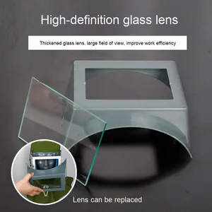 Lớn Đầu Chống Giật Gân Phun Cát Mũ Bảo Hiểm Chống Bụi Cong Kính Thông Gió Sơn Bảo Vệ Mặt Lá Chắn Cho Ngoài Trời - Product Image 3