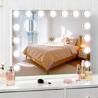 15 LED High-Definition Metal+Glass for Makeup Mirror Touch Switch Magnifying Personalized 3 Colors Lighting for Desktop