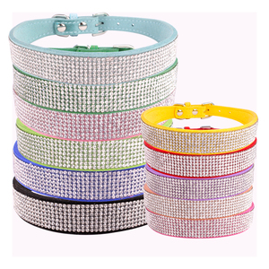 Huisdier Accessoires Pu Huisdier Ketting Leash Bling Kat Strass Halsband Met Lage <span class=keywords><strong>Moq</strong></span> - Product Image 4