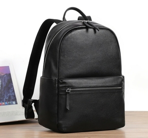 Mochila Escolar de Cuero Genuino Unisex para Hombre, Mochila de Cuero de Lujo Premium con Cierre de Cremallera para <span class=keywords><strong>Viajes</strong></span> de Negocios - Product Image 1