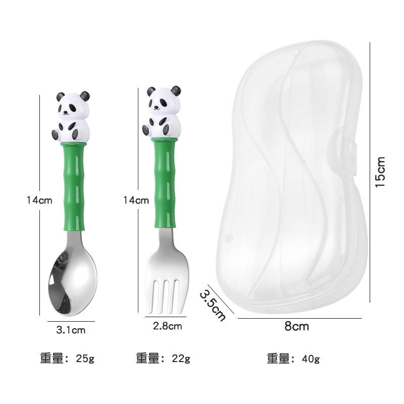 ชุดช้อนส้อมเด็ก หมีดำน้อย 2 ชิ้น