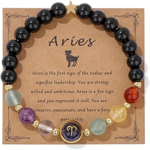 Pulsera de Constelación con Cuentas de Fluorita <span class=keywords><strong>y</strong></span> Ojo de Tigre de Diseño Original, Regalo Unisex para <span class=keywords><strong>Aries</strong></span> - Product Image 1