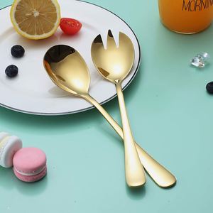 Juego de Tenedores y Cucharas para Ensalada de Acero Inoxidable, Cuchara para Servir, Tenedor para Mezclar Frutas y Verduras, para Restaurantes y Banquetes - Product Image 4
