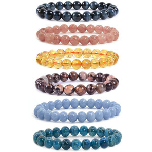 Natürlicher Edelstein Blaues Tigerauge Lavast ein Perlen armband Reiki Healing Yoga Armband für Frauen Männer Schmuck - Product Image 1