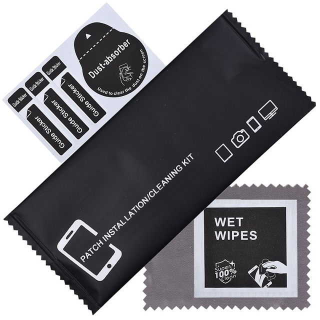 Dry Wipes & Dust Stickers for Phone Screen Protector Installation Lens Cleaning Kit