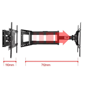 NB SP2 Support TV Télescopique <span class=keywords><strong>Bras</strong></span> Super-Long Pivotant à 90 Degrés Compatible 40-70 Pouces LCD Plasma Acier Matériau Montage Gauche Téléviseurs - Product Image 1