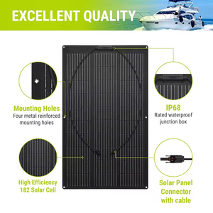 Panneau <span class=keywords><strong>Solaire</strong></span> Monocristallin Flexible IP67 10W 20W 5V 12V 18V Mini Panneau Photovoltaïque pour Ventilateur <span class=keywords><strong>Solaire</strong></span>, Éclairage de Vélo, <span class=keywords><strong>Chargeur</strong></span> de Clôture - Product Image 2