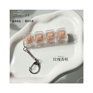 Bear Hat Style 4 <b>Key</b> Fully Transparent <b>Keyboard</b> Keychain Silent Decompression Button Mechanical <b>Keyboard</b> Keychain Pendant - Product Image 4