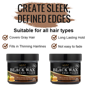 Smooth <strong>Edge</strong> Olive Oil Beeswax <strong>Black</strong> Wax <strong>Edge</strong> Control Tamer Hairline Filler for Thinning <strong>Edges</strong> - Product Image 4