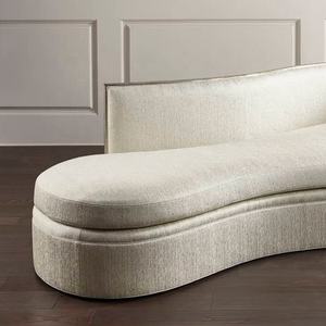 Divano componibile trapuntato trapuntato con struttura in legno massello vintage francese di alta qualità - Product Image 5