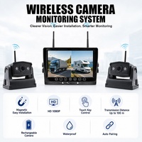 Caméras de recul sans fil avec batterie rechargeable, base magnétique, écran 9 pouces, kit caméra de recul pour camion et remorque, ensemble de stationnement
