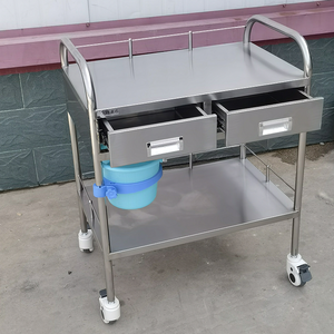 <span class=keywords><strong>Chariot</strong></span> médical multifonctionnel moderne en acier inoxydable argenté pour hôpitaux et cliniques - <span class=keywords><strong>Chariot</strong></span> de soins infirmiers 4 roulettes silencieuses Capacité de charge de 200 lb - Product Image 5