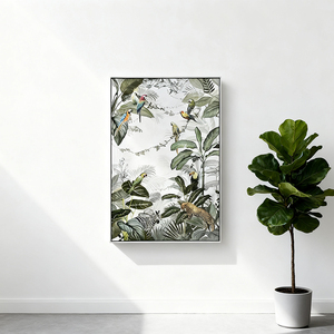 <span class=keywords><strong>Jungle</strong></span> <span class=keywords><strong>tropicale</strong></span> perroquet impression <span class=keywords><strong>toile</strong></span> peinture animal exotique Art mural pour salon hôtel - Product Image 3