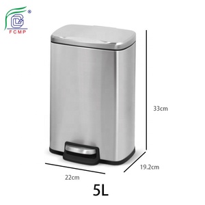 <span class=keywords><strong>Cubo</strong></span> de <span class=keywords><strong>Basura</strong></span> con Pedal de Acero Inoxidable al por Mayor de China, Diseño Rectangular <span class=keywords><strong>Pequeño</strong></span> con Tapa para Almacenamiento en el Hogar, Oficina y Cocina - Product Image 2