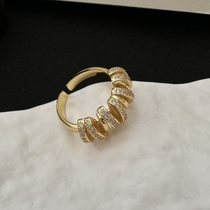 Anillo Retro Italiano Francés con Incrustaciones, Plata de Ley S925, Diseño Abierto con Baño de Oro de 18K, Joyería Vintage de Moda - Product Image 1