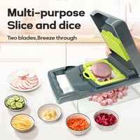 OEM/ODM Hot Sale Nieuwe 16-in-1 Multifunctionele Groentehakker Uienhakker Fruit Snijder Aardappel Schiller Keukenhulpje