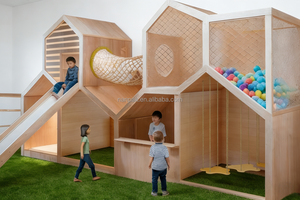 อุปกรณ์สนามเด็กเล่นในร่มแบบออลอินวันสไตล์สแกนดิเนเวียน ทำจากไม้ สำหรับ<span class=keywords><strong>เด็ก</strong></span>เล่นบทบาทสมมติ พร้อมสไลเดอร์และบ้าน<span class=keywords><strong>เด็ก</strong></span>เล่น เหมาะสำหรับร้านเล่นเด็กและห้างสรรพสินค้า - Product Image 4