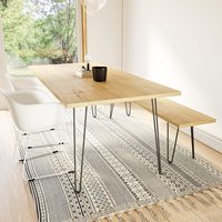 Pieds de meubles en acier allié robuste, finition noire mate, 16 pouces, 2 tiges, pour tables basses et bancs