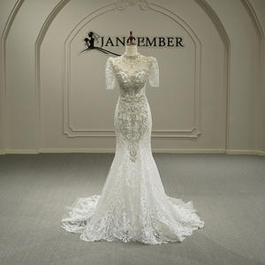 Robe de mariée sirène Gt26046 pour mariées, corset sexy à manches longues, appliques modernes, style vintage - Product Image 1