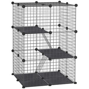 Vente flash : <span class=keywords><strong>Cage</strong></span> pour animaux de compagnie en métal à 3 niveaux, détachable, grande, pour lapins, enclos modulaire combinable pour petits animaux - Product Image 6