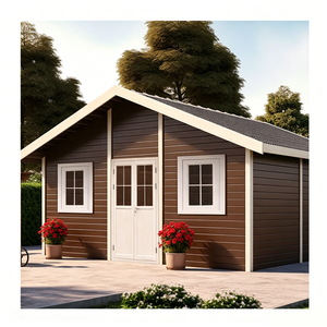Abri de <span class=keywords><strong>jardin</strong></span> en WPC et aluminium, design moderne, durable, résistant aux intempéries, avec porte verrouillable - Série E - Product Image 4