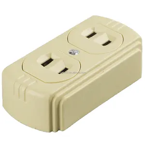 Phenolic 125V Nema 1-15R Flat 2Pin Duplex Surface Mounted Wall Socket Outlet Receptacle Outlet
