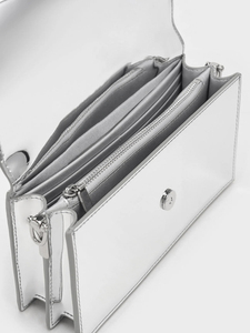 Sac à main personnalisé en PU métallisé de qualité avec mon logo sac à chaîne de luxe en cuir végétalien pour femmes sac à bandoulière personnalisé - Product Image 4