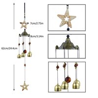 Campanas de Viento Decorativas para Jardín, de Tono Profundo, con 5 Campanas de Cobre, Estilo Chino, Hechas de Aluminio, Iluminadas