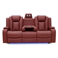 Canapé inclinable électrique de luxe Geeksofa pour 6 personnes, ensemble de sièges 3+2+1 avec console et table rabattable pour cinéma