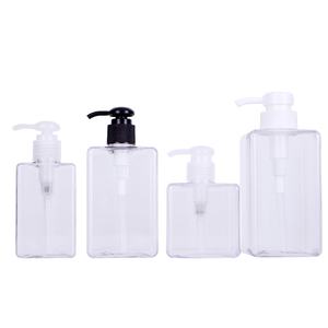 Vente flash - Flacon carré transparent en plastique PET pour cosmétiques, lotion, avec pompe, 100 ml, 150 ml, 200 ml, en stock - Product Image 2