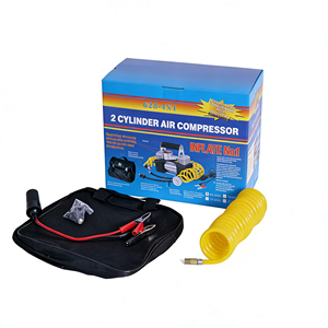 Heavy Duty Double Cylinder Car Truck Tire <b>Pump</b> With LED Light Corded Portable 12V MBJ-018(Digital Display) Oil-lu - Product Image 5