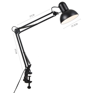 Lámpara de Escritorio Plegable con Brazo Largo y Clip para Arte de Uñas, Lámpara de Mesa Ajustable con Brazo Oscilante para Trabajo y Lectura, Sin Bombilla - Product Image 4