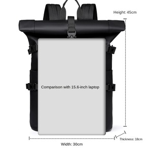 Zaino Business Roll-up Stile Elite da Uomo, Borsa da Viaggio Grande Capacità con Scomparto Laptop da 15,6 Pollici, Cinghia in Poliestere con Cuscino d'Aria - Product Image 2