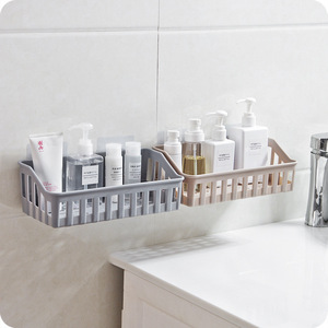 Bathroom Storage <b>Rack</b> Wall Mounted No Drill <b>Kitchen</b> Bathroom Organizer Off White Light Brown Light Gray - Product Image 3