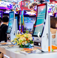 Cabine libre-service de 18.5 pouces pour l'achat de billets d'aire de jeux Limitation de responsabilité électronique Terminal Recharge Accessoire de machine