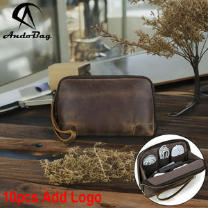 AndoBag Pochette de Voyage Homme en Cuir Véritable Portefeuille Long Porte-Téléphone Organisateur de Câbles Décontracté Sacs de Rangement 1429 - Product Image 1