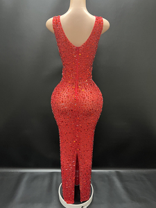 NOVANCE, vestidos de verano para mujer, vestido rojo de graduación 2024, vestido de fiesta de cumpleaños con purpurina Sexy transparente para fiesta de noche, - Product Image 4