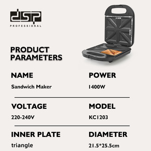 Dsp Sandwich Maker Multifunctional <b>Plate</b> Non-Stick Cooking <b>Surface</b> Electric Automatic For Breakfast - Product Image 4