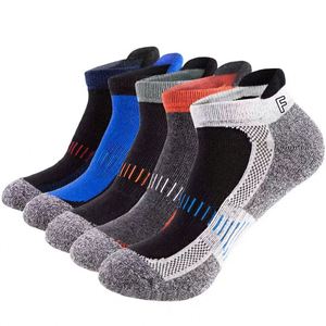 Chaussettes de sport basses pour hommes en coton respirant avec amorti et ventilation pour la course à pied - Product Image 2