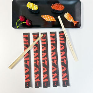 Palillos Japoneses Tensoge para Sushi, Empaquetados en Papel, Palillos Chinos de Bambú Personalizados con Logotipo - Product Image 1