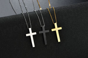 Collier en acier inoxydable plaqué or 18 carats pour couple, gravé au laser avec logo personnalisé, finition brillante, vente en gros - Product Image 6