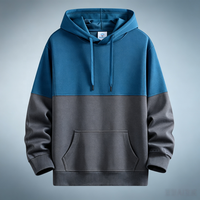 Sweat-shirts à capuche haut de gamme pour hommes, color block, personnalisés, coupe oversize, épaules tombantes, poche kangourou, style streetwear, OEM ODM