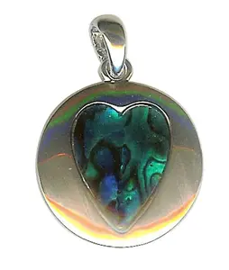 Creative Silver Plated Sea Genuine Abalone Shells Heart abalone shells pendant Theme Stylish Pendant