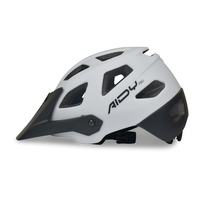Casque de vélo VTT avec visière, casque de vélo de montagne avec feu arrière rechargeable, coque en PC moulée intégralement, lumières LED, casque pour VTT