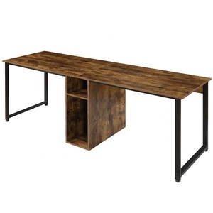 High Quality Stainless Steel <strong>Wooden</strong> l Shape <strong>Laptop</strong> Computer Gaming Desk Table <strong>Stand</strong> for Two Person - Product Image 3
