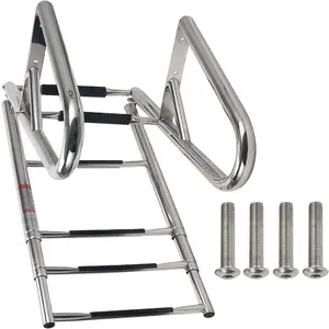 Wholesale Boat Ladder Stainless Steel Marine 6 Step Rear Entry Boat Swim Ladder With Platform