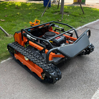 Tondeuse à gazon robotisée télécommandée à chenilles en caoutchouc agricoles, homologuée CE EPA, industrielle, 4 temps, tout-terrain