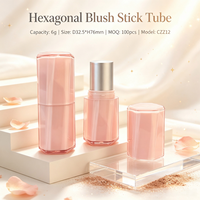 ISMAN Luxe 6g Stick de blush hexagonal, Tube de fond de teint vide, Boîtier de correcteur hexagonal, Vente en gros, Marque privée, Emballage ABS PP Professionnel